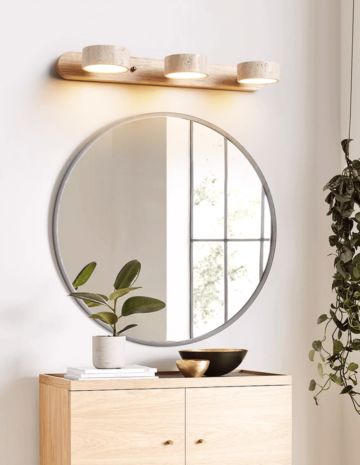 Travertine Duo Wall Light 12.6 in Yellow Stone 2-Lights Bedroom Hallway Living Room Decorative Lighting | Thomler