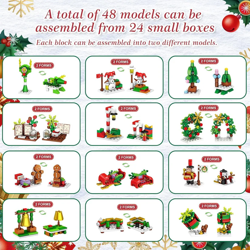 24-Day Construction Block Advent Calendar – Daily Holiday Building Fun for Kids & Families | Thomler