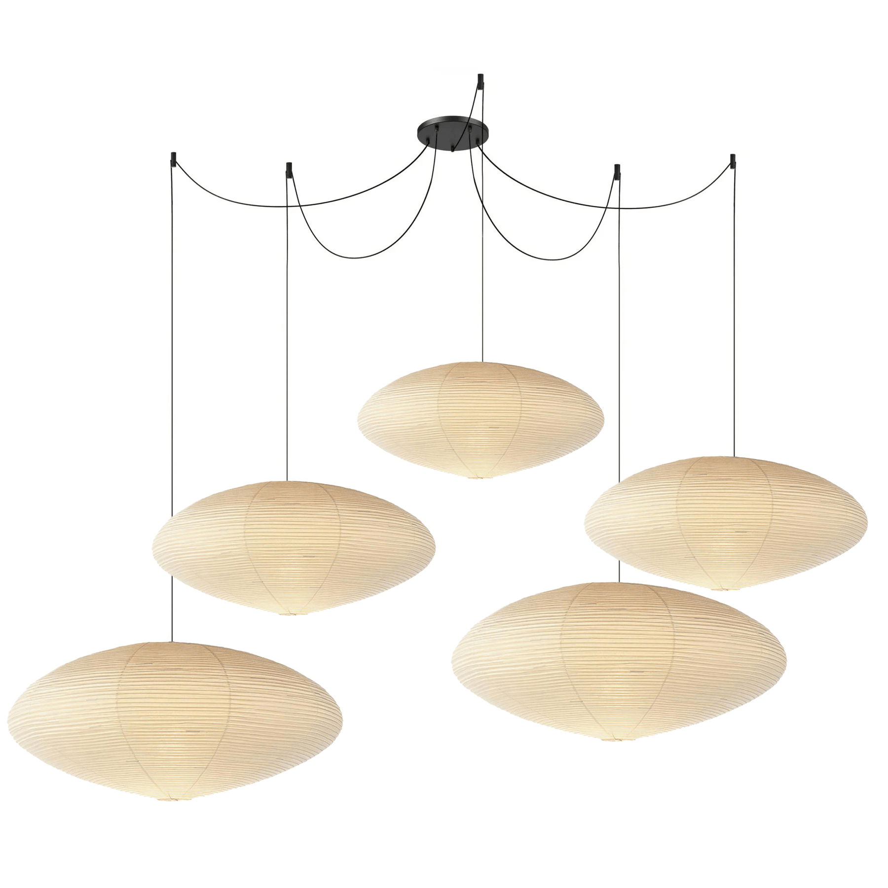 Akari Handcrafted Mulberry Paper Pendant Light 17.7 in Ceiling Indoor Warm Glow LED Edison Bulb | Thomler