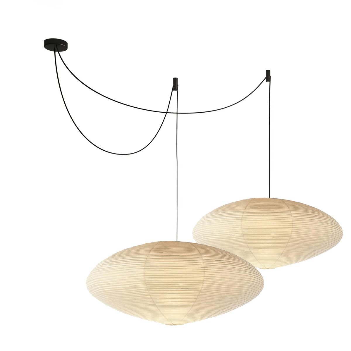 Akari Handcrafted Mulberry Paper Pendant Light 17.7 in Ceiling Indoor Warm Glow LED Edison Bulb | Thomler