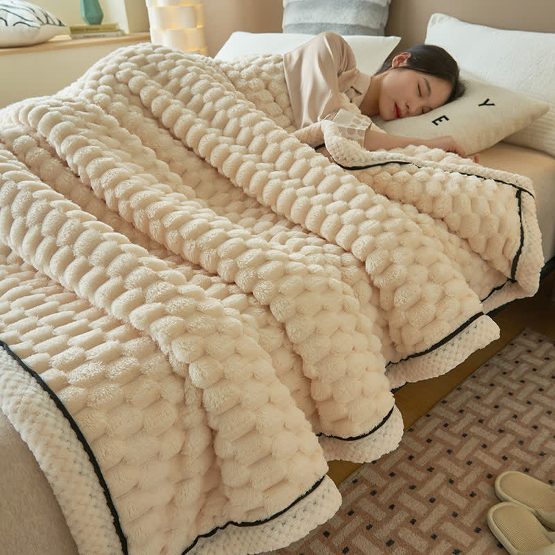 Reversible Plush Throw Blanket - Ultra Soft Coral Fleece - Queen & Full Size - Lightweight Polyester - Cozy Cover for Couch Sofa Bed | Thomler