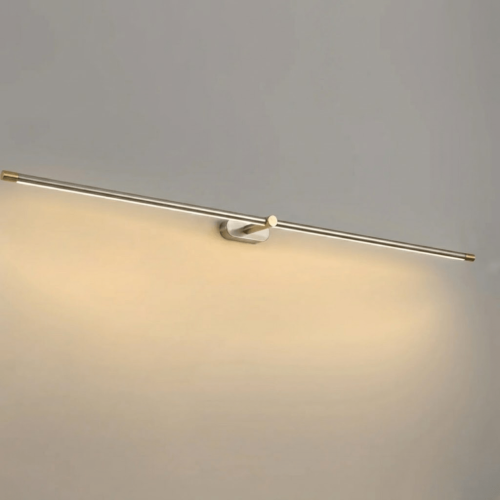 Contemporary Metal LED Vanity Light 27 in Black Bathroom Wall Lamp Warm Light | Thomler