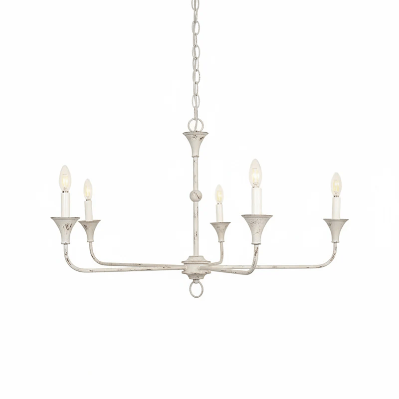 Pendant Light Brass Metal 91.0 cm Dining Room Candle Style Ceiling Chandelier Adjustable Chain E14 Hanging Fixture | Thomler