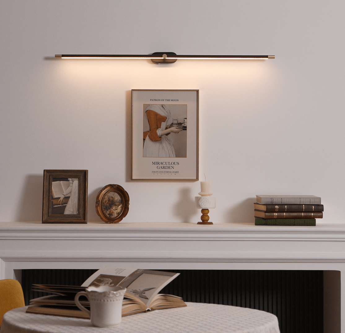 Contemporary Metal Vanity Light Integrated LED 27 in Black Bathroom Wall Lamp Warm Lighting | Thomler
