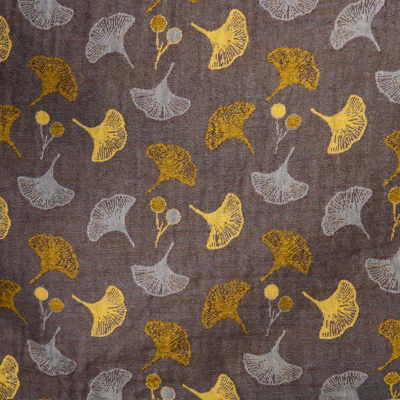 Lightweight Cotton Gauze Kimono Robe for Women & Men – Japanese Style Loungewear with Ginkgo Leaf Print & Adjustable Tie – Breathable | Thomler