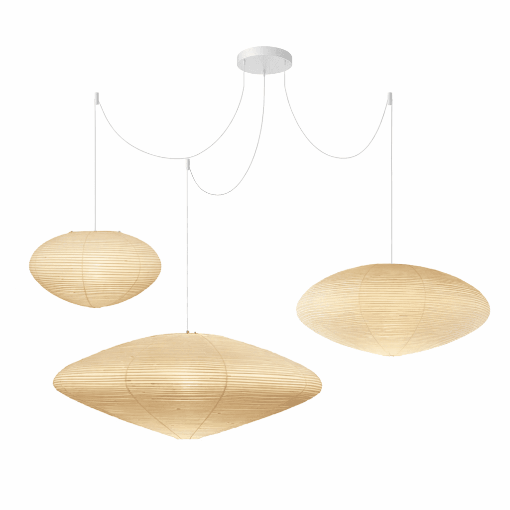 Akari Handcrafted Mulberry Paper Pendant Light 17.7 in Ceiling Indoor Warm Glow LED Edison Bulb | Thomler