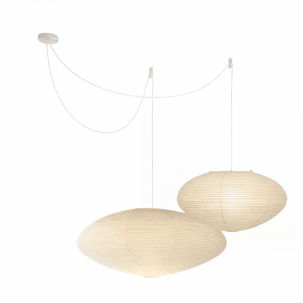 Akari Handcrafted Mulberry Paper Pendant Light 17.7 in Ceiling Indoor Warm Glow LED Edison Bulb | Thomler