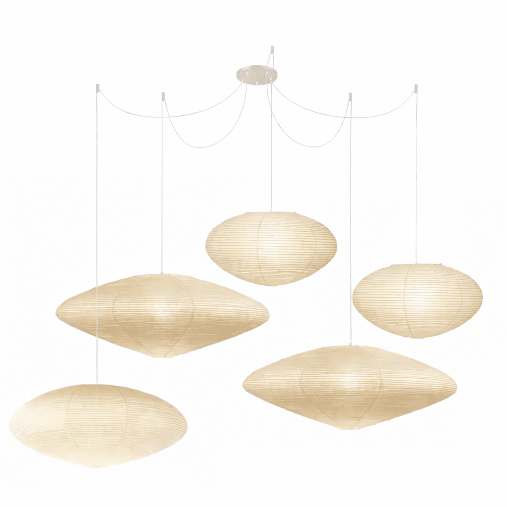 Akari Handcrafted Mulberry Paper Pendant Light 17.7 in Ceiling Indoor Warm Glow LED Edison Bulb | Thomler