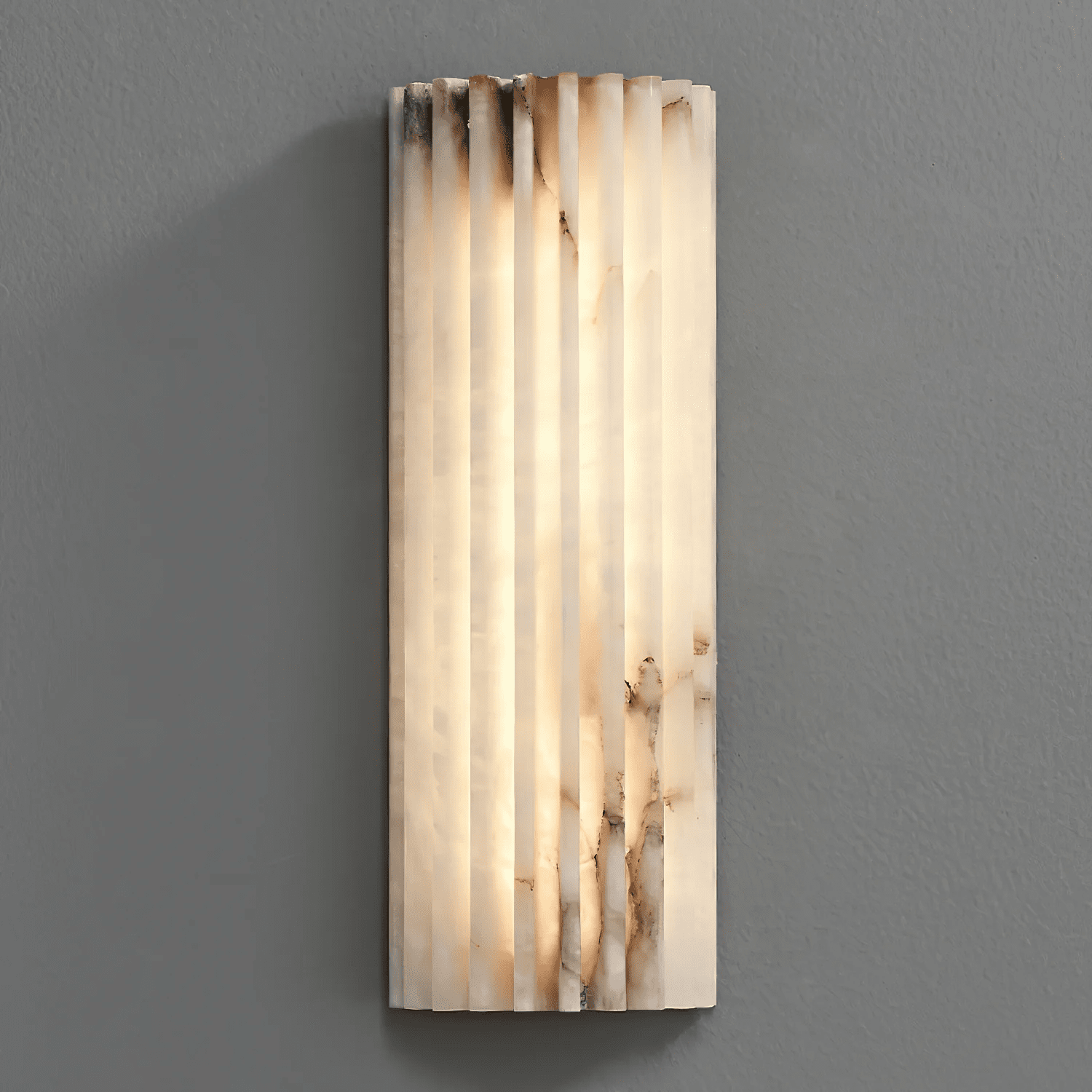 Alabaster Wall Light 11.8 in Integrated LED Indoor Ribbed Sconce Bedroom Hallway Ambient Lighting Fixture | Thomler