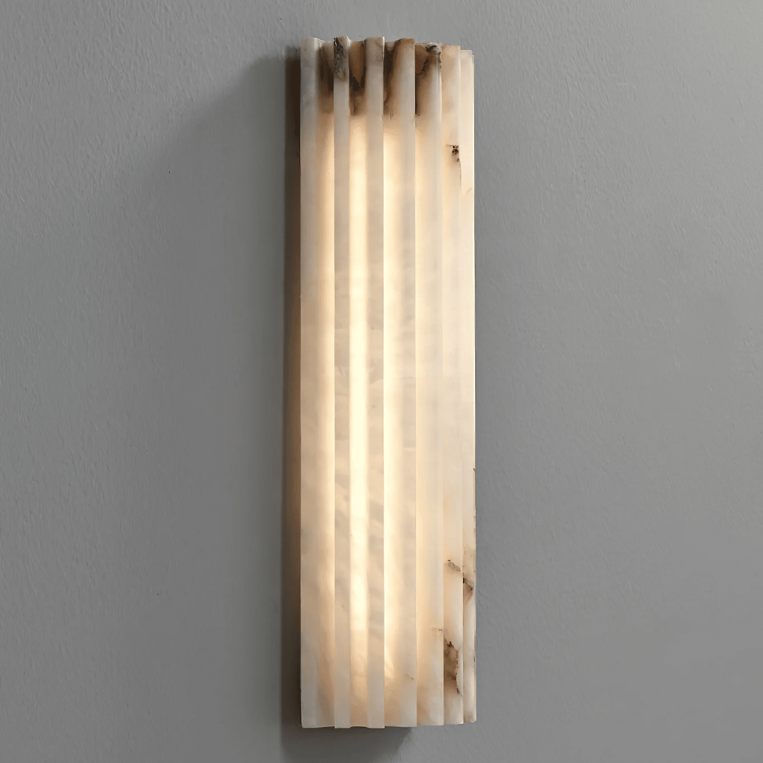 Alabaster Wall Light 11.8 in Integrated LED Indoor Ribbed Sconce Bedroom Hallway Ambient Lighting Fixture | Thomler