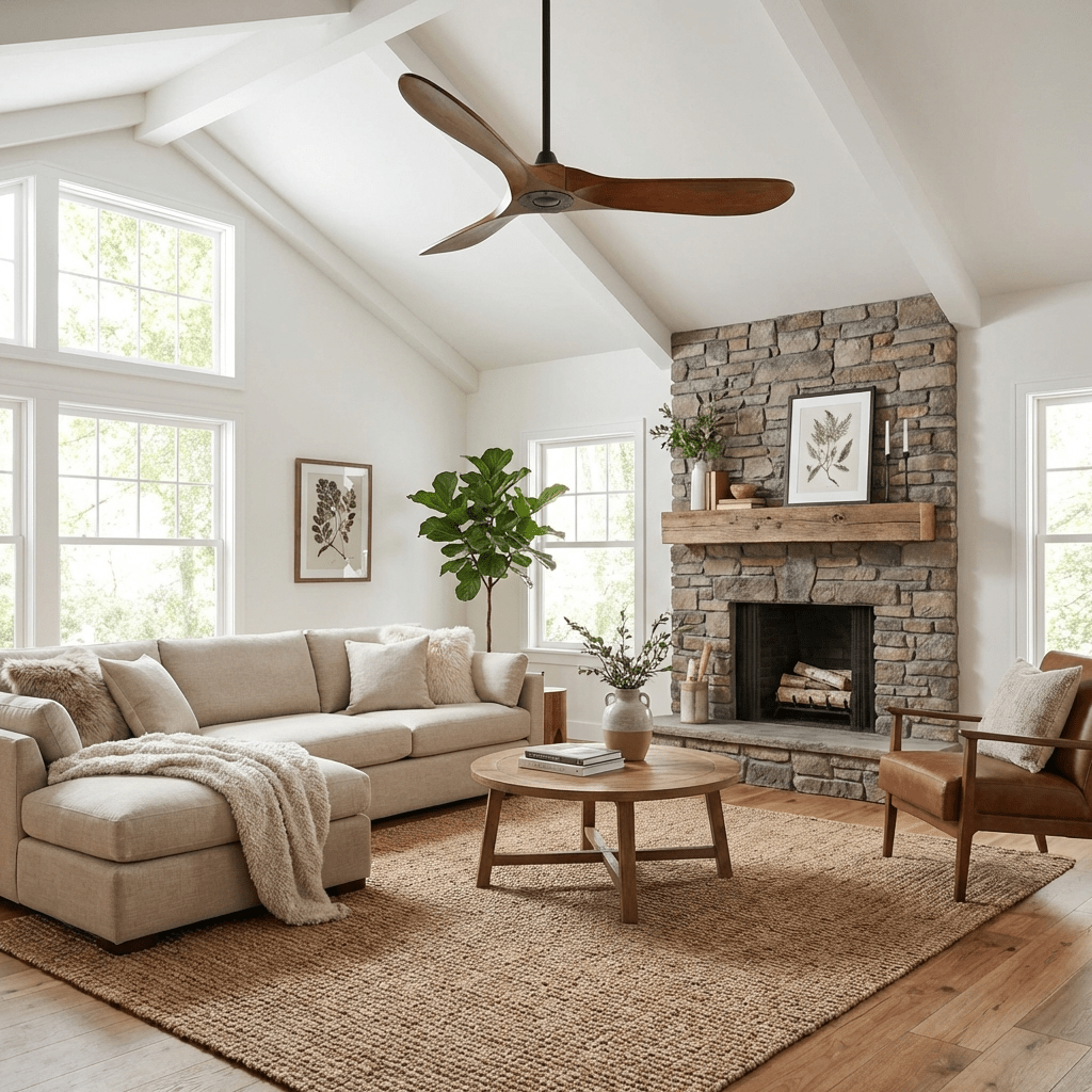 Breeze 42 in 52 in Ceiling Fan DC Motor Wooden Blades Indoor Living Room Bedroom Air Circulation | Thomler