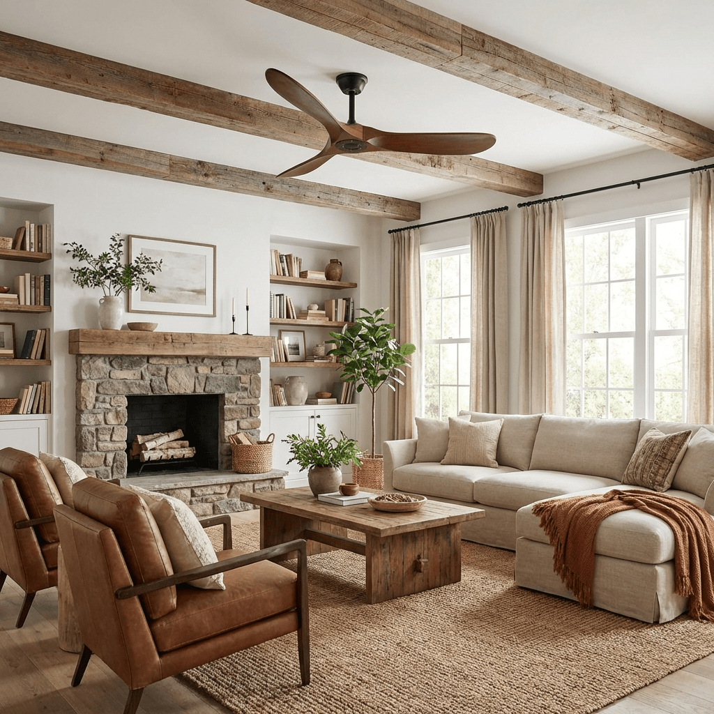 Breeze 42 in 52 in Ceiling Fan DC Motor Wooden Blades Indoor Living Room Bedroom Air Circulation | Thomler