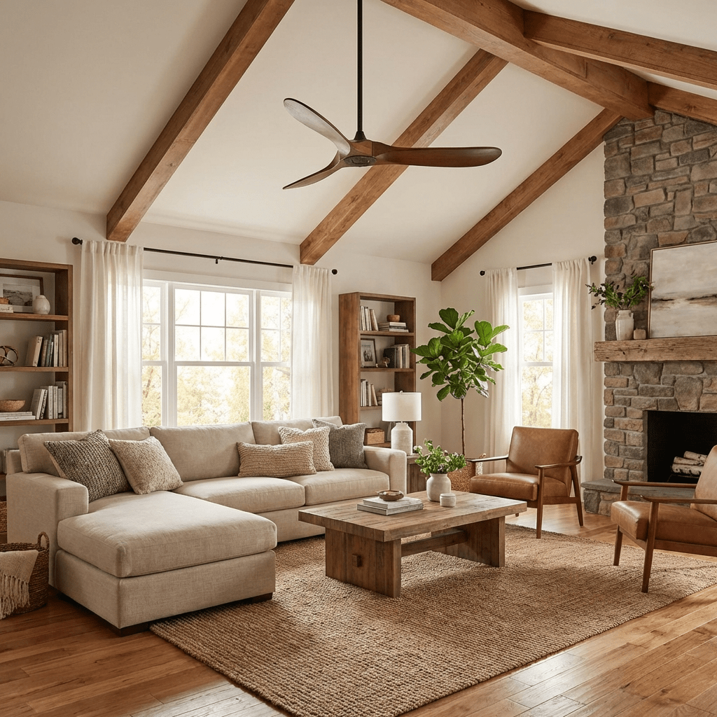 Breeze 42 in 52 in Ceiling Fan DC Motor Wooden Blades Indoor Living Room Bedroom Air Circulation | Thomler
