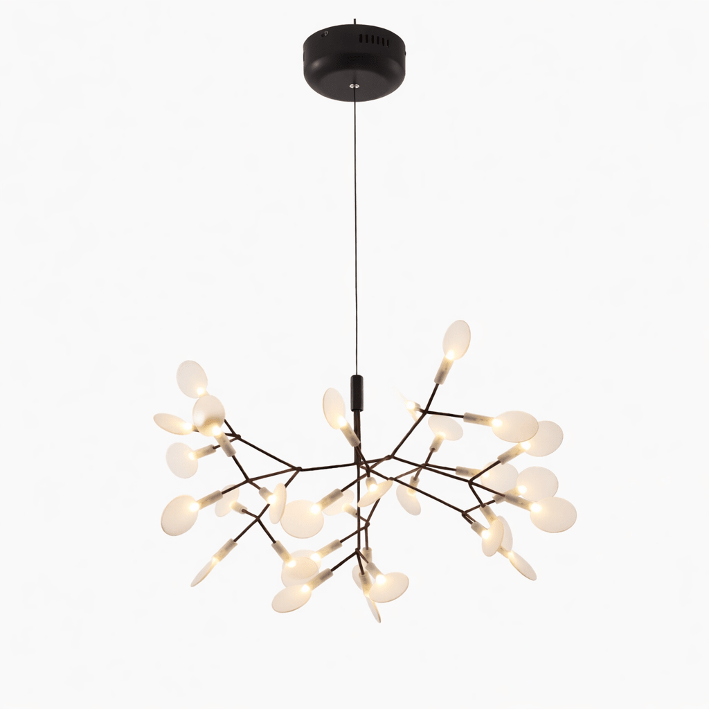 Black Firefly LED Chandelier 38.6 in Decorative Ceiling Light Warm Ambient Lighting Modern Living Room Bedroom Dining Area | Thomler
