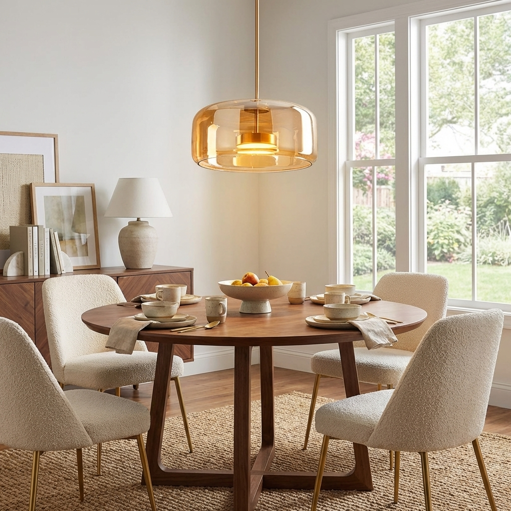 Smoked Glass Pendant Light 10.2 in LED Kitchen Island Dining Ceiling Fixture Modern Adjustable Hanging Lamp | Thomler