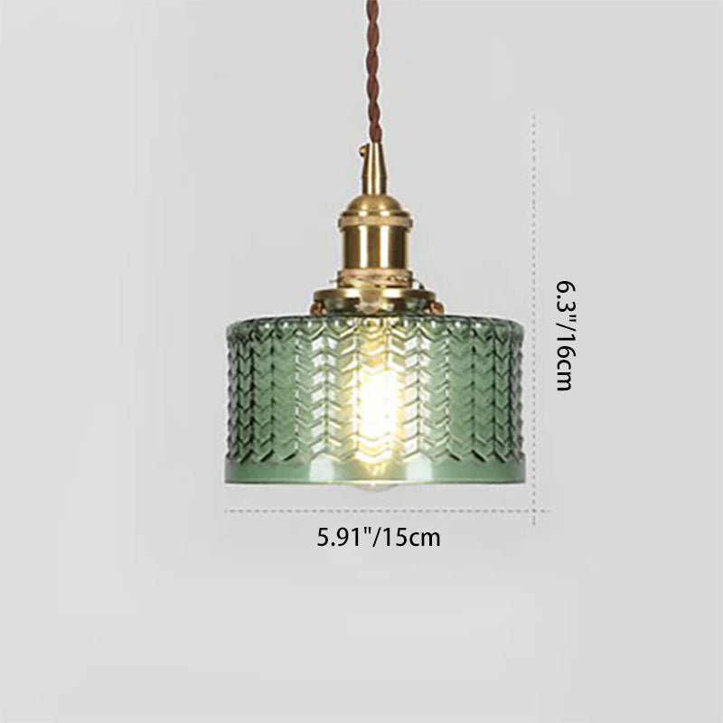 Glass Globe Hanging Ceiling Fixture Copper Accent Single Bulb Socket Asian Inspired Decor for Bedroom Entryway Dining Room Kitchen Island | Thomler
