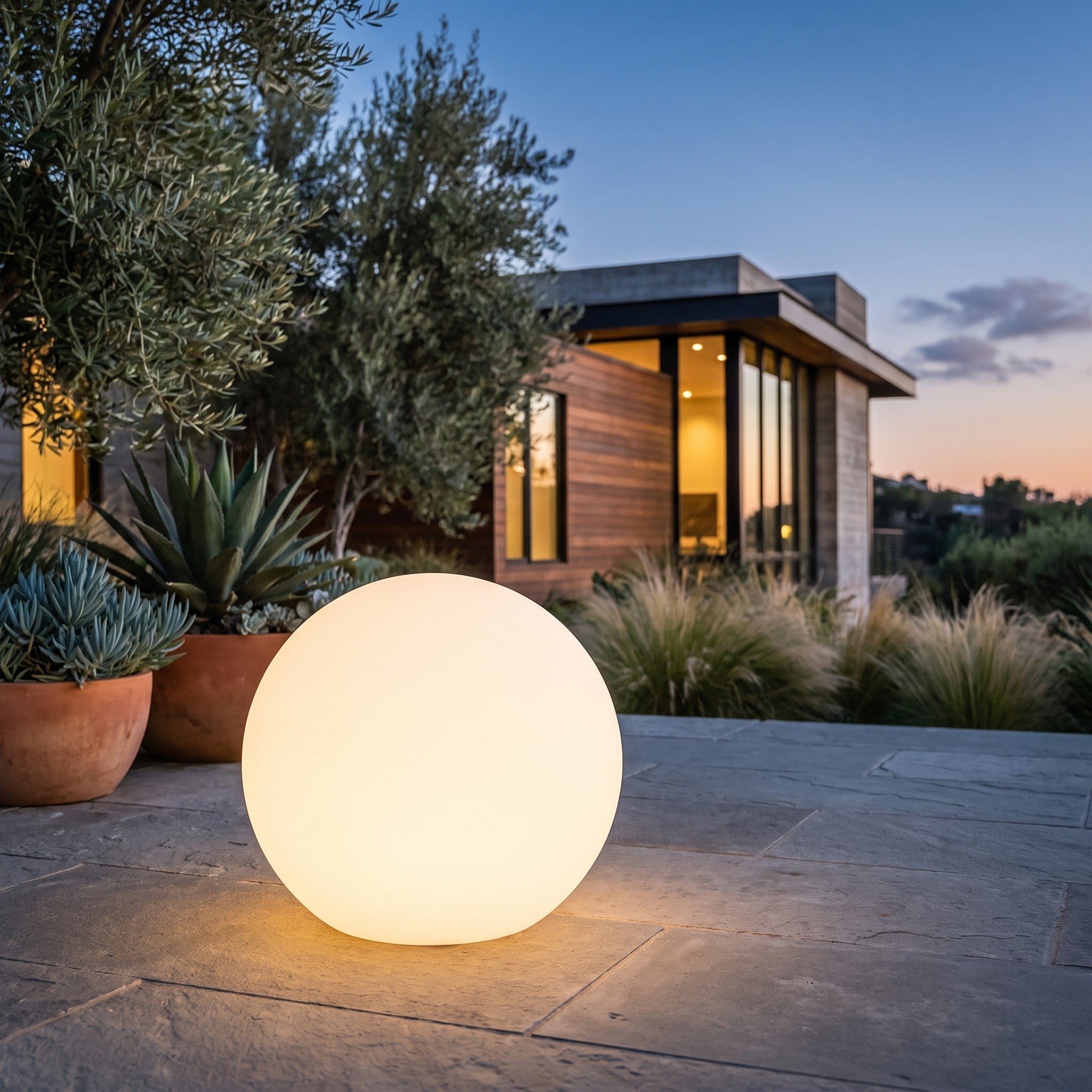 Portable LED Orb Lamp with Remote Control 4-Color Modes 10-20 in Rechargeable Cordless Sphere Light for Living Room Bedroom Bedside Nightsta | Thomler
