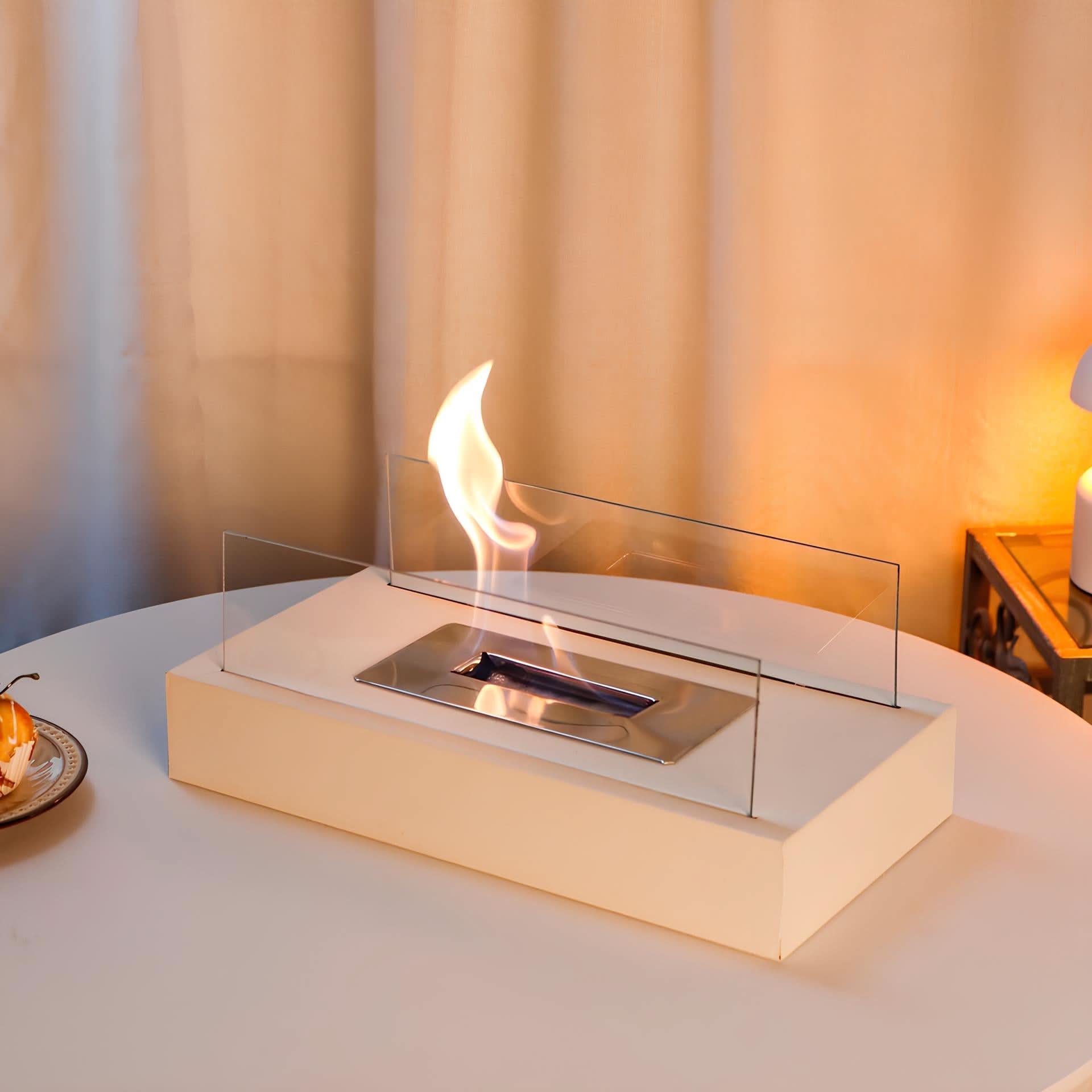 Tabletop Bioethanol Fireplace – Portable Indoor Outdoor Fire Pit with Real Flame for Dining Table Living Room Patio Decor | Thomler