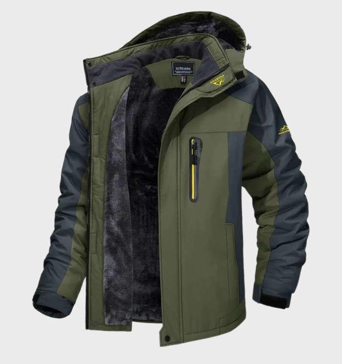 Men's Hooded Water-Resistant Fleece Jacket – Insulated Softshell Coat for Fall Winter Hiking Outdoor Wear Casual Streetwear | Thomler