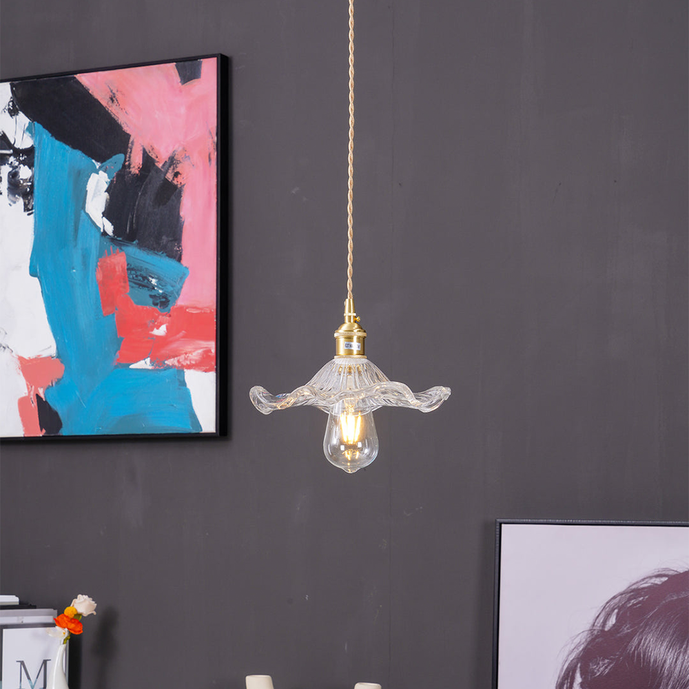 Pendant Light Glass Flower LED Hanging Lamp Living Room Bedroom Dining Room Decorative Ceiling Lighting | Thomler