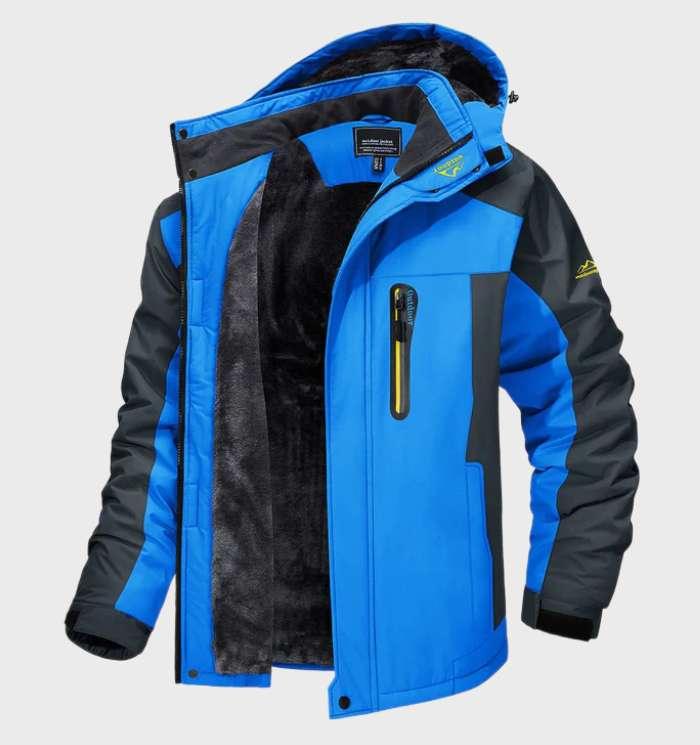 Men's Hooded Water-Resistant Fleece Jacket – Insulated Softshell Coat for Fall Winter Hiking Outdoor Wear Casual Streetwear | Thomler