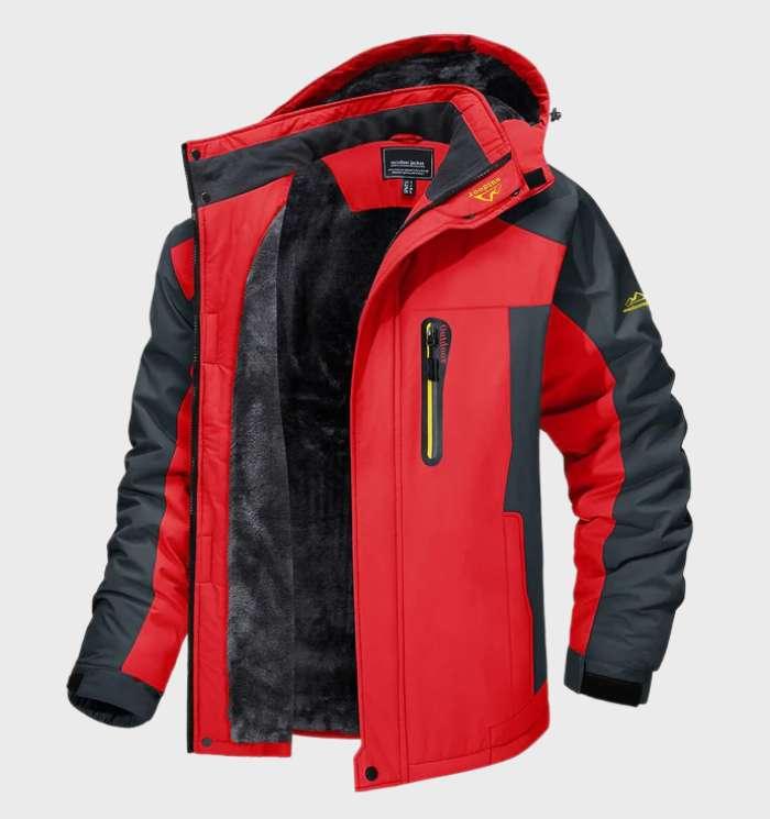 Men's Hooded Water-Resistant Fleece Jacket – Insulated Softshell Coat for Fall Winter Hiking Outdoor Wear Casual Streetwear | Thomler