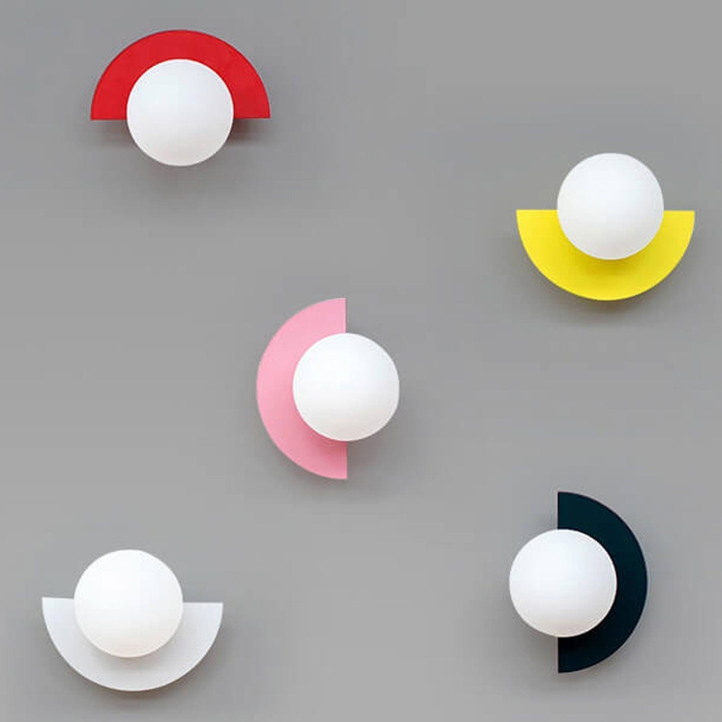 Half-Moon Glass Wall Sconce with Colorful PVC Globe for Living Room & Bedroom | Modern Indoor Accent Lighting Fixture | Thomler