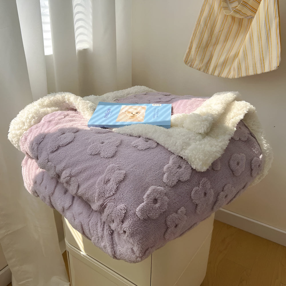 Sherpa Fleece Throw Blanket – Year-Round Warmth & Softness for Couch, Bed & Travel | Thomler