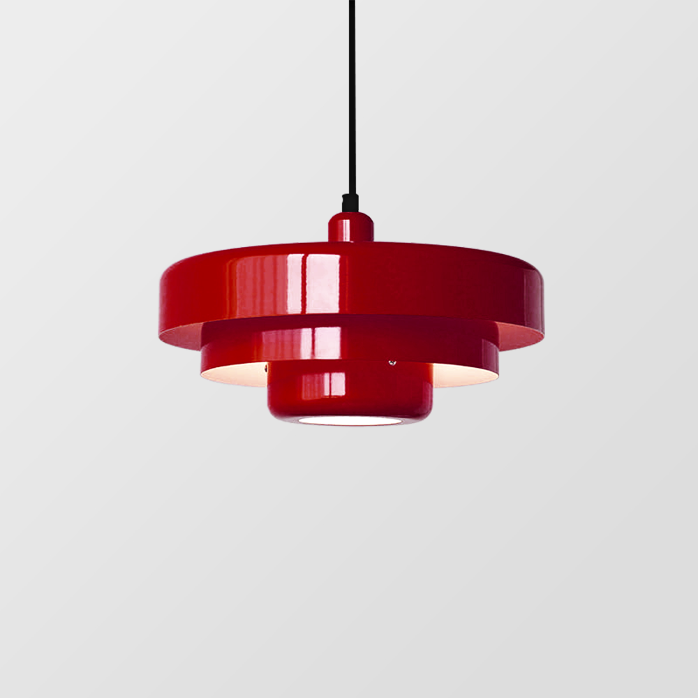 Round Metal Pendant Light 14-Inch Industrial Farmhouse Ceiling Fixture for Kitchen Island Dining Room Bedroom E26 Socket Green Orange | Thomler