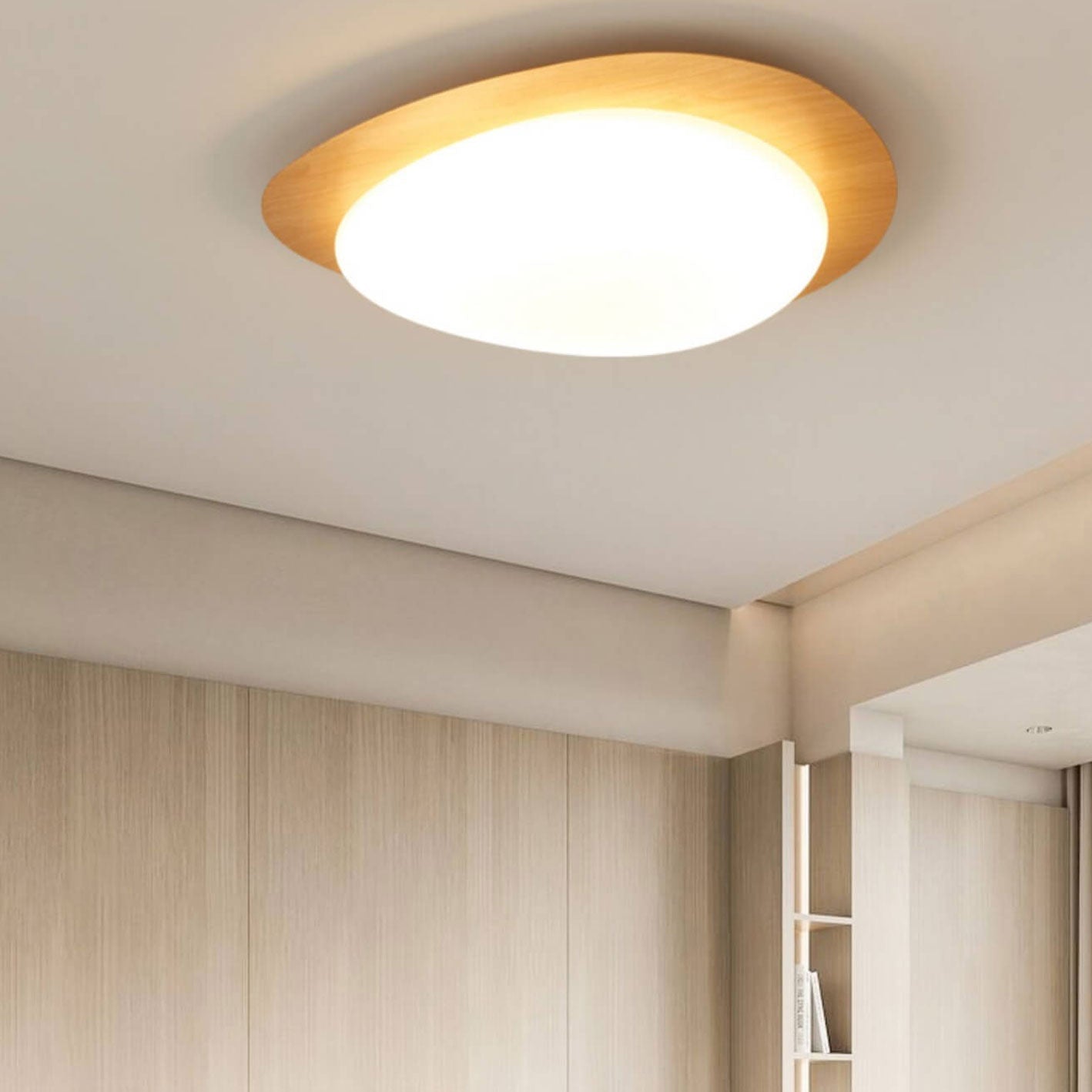 Flush Mount Ceiling Light Iron Acrylic 15.4 in Small Hallway Living Room Bedroom Adjustable LED Lighting | Thomler