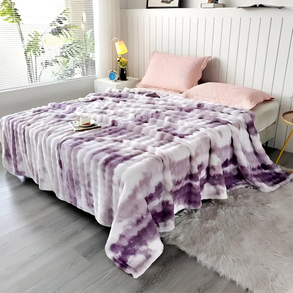 Swirl-Dyed Faux-Fur Throw Blanket – Plush & Cozy Year-Round for Couch, Bed & Travel | Thomler