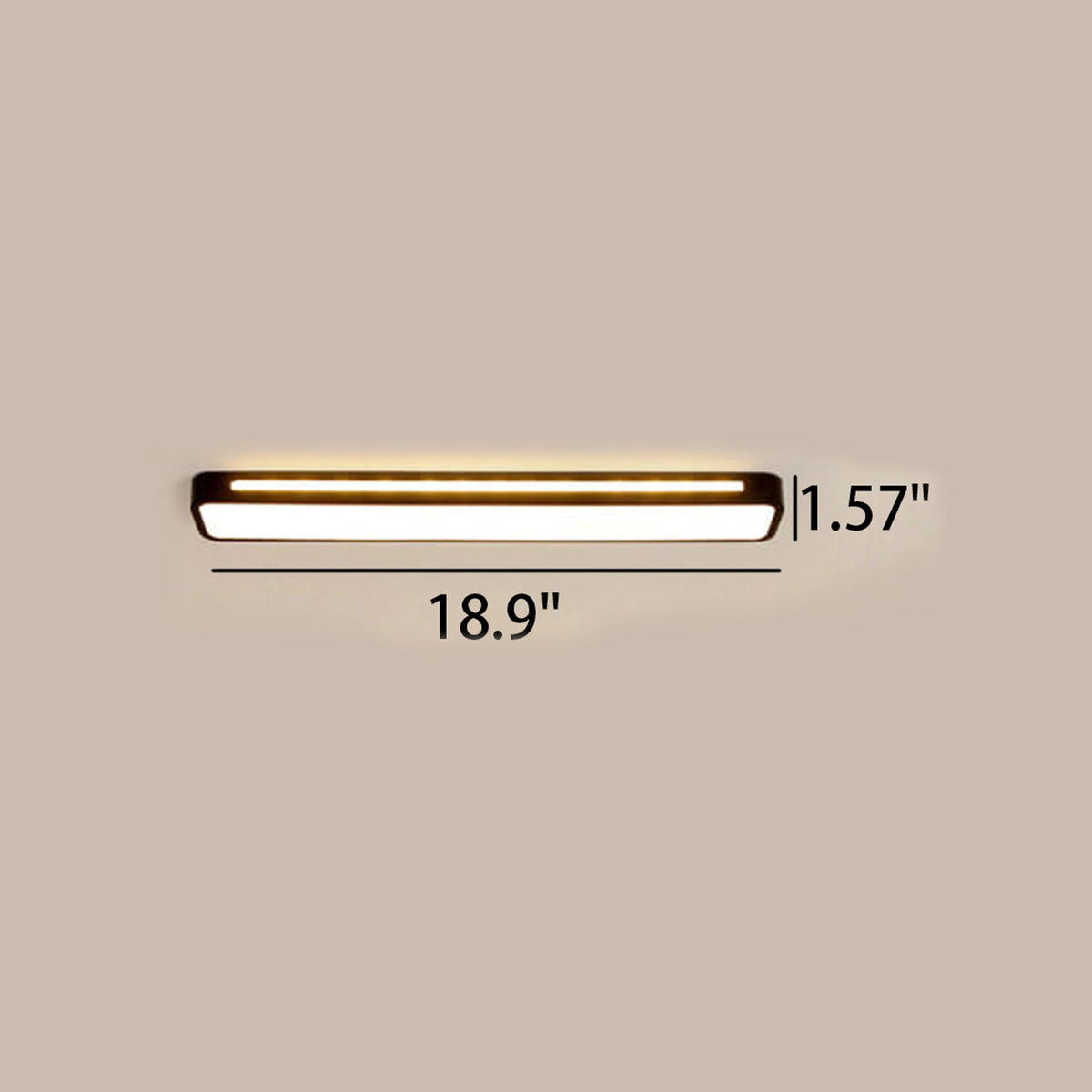 Sleek Rectangular LED Ceiling Light Fixture — Modern Acrylic Flush Mount for Bedroom, Hallway & Living Room | Thomler