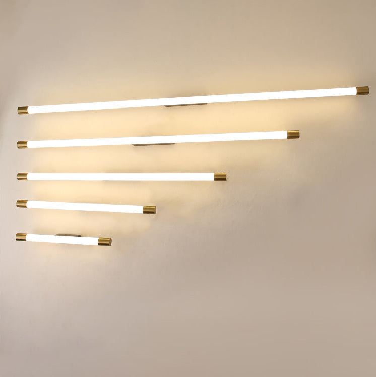 Wall Lamp Aluminium LED 150.0 cm Black Gold Bathroom Mirror Linear Lighting Fixture | Thomler