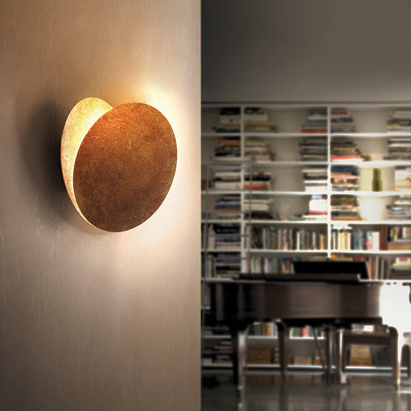 Round Metal Wall Sconce Light Fixture for Living Room Bedroom Dining Area Scandinavian Minimalist Indoor Accent Lighting | Thomler