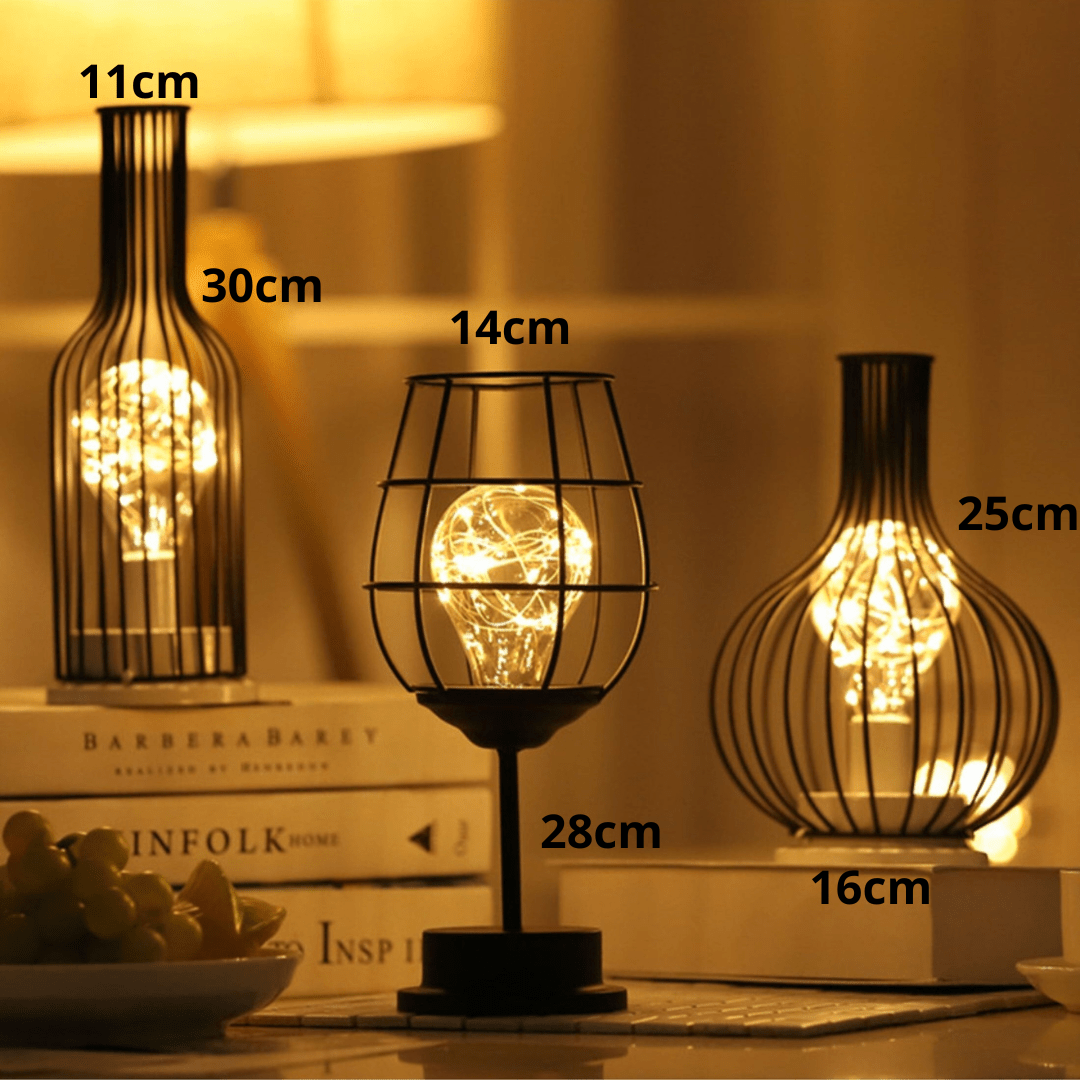 Table Lamp Steel Wireless LED Ambient Lighting Dining Table Bedside Lamp Modern Decorative Light | Thomler