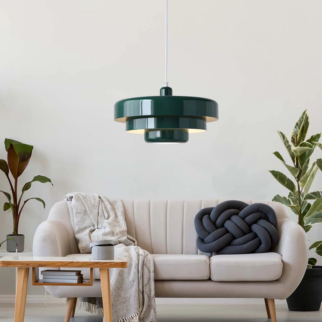 Pendant Light Laminated Metal Ø35.0 cm Adjustable Orange Dining Room Living Room Hanging Ceiling Lamp | Thomler