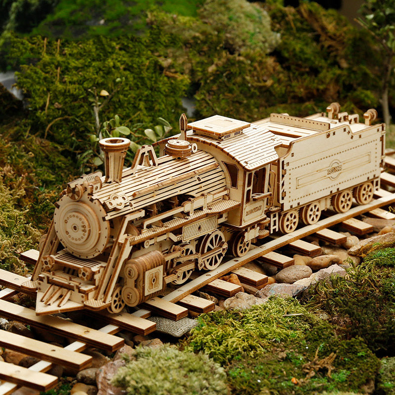 3D Timber Assembly Kit Interlocking Brain Teaser for Adults Desktop Display Model Collectible Hobbyist Project Vehicle Locomotive Automobile | Thomler