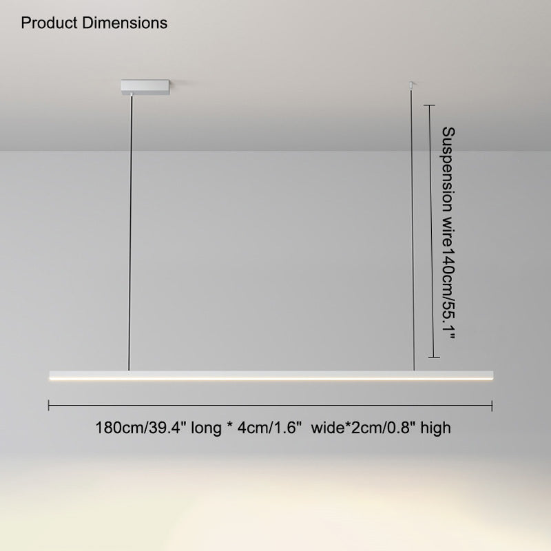 Linear Pendant Light Metal 39 in Adjustable Kitchen Island LED Warm White 3000K-6000K Modern Dining Room Hanging Lamp | Thomler