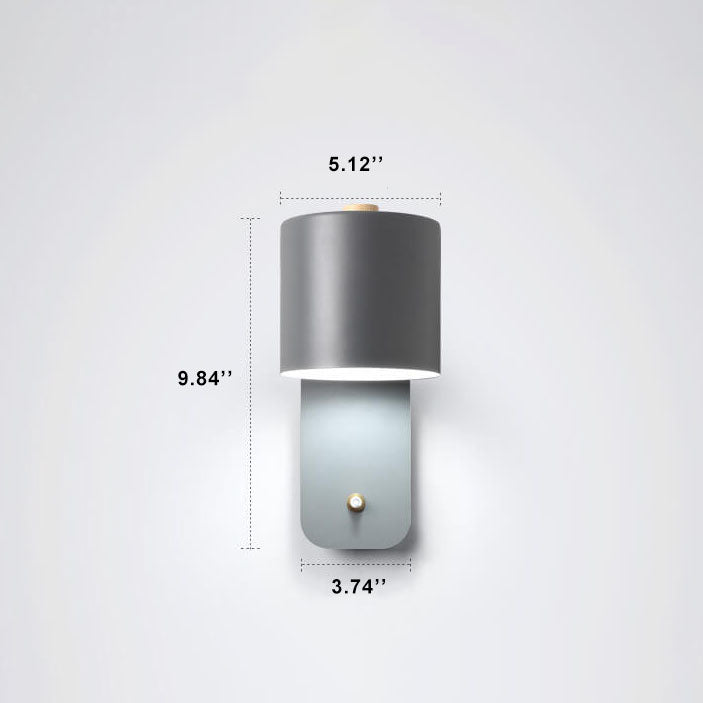Adjustable Metal Wall Sconce with Rotating Head – Modern Cylinder Light for Bedroom, Hallway & Living Room – E26 Hardwired – 10 in H x 5 | Thomler
