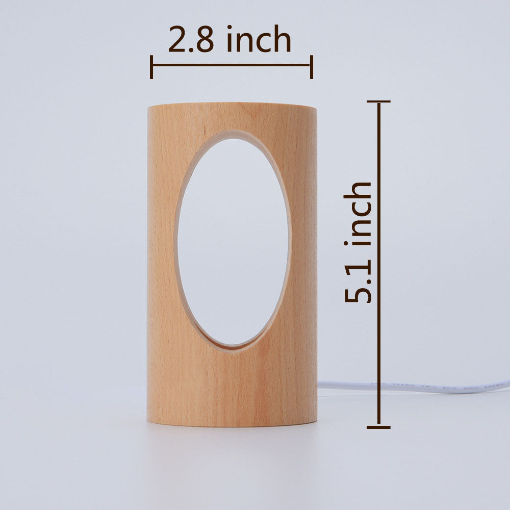 Wooden Column LED Desk Lamp with USB Power, Warm White Light for Bedroom & Office, Modern Japanese-Style Accent Light | Thomler