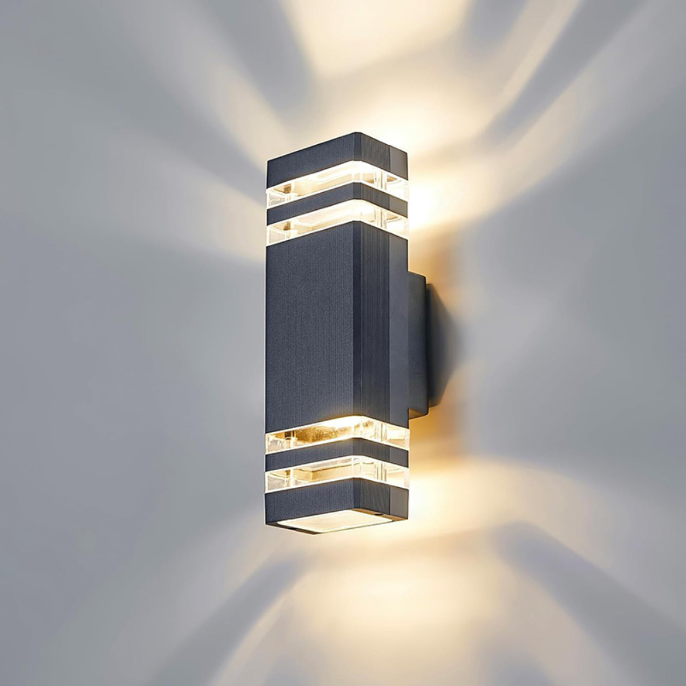 Wall Lamp ABS E27 Black Outdoor Facade Entrance Up Down Garden Patio Waterproof Lighting Fixture | Thomler