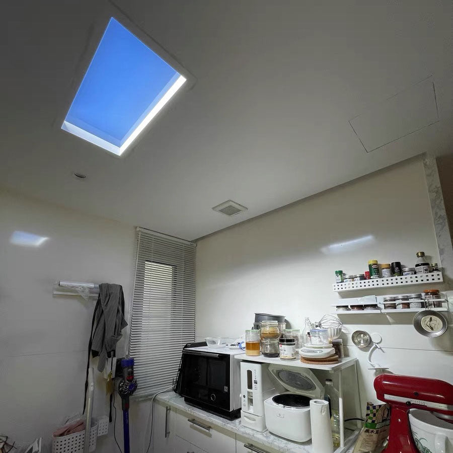 Ceiling Lamp Metal LED 60.0 cm x 30.0 cm Daylight Simulation Living Room Bedroom Recessed Smart Skylight Light | Thomler