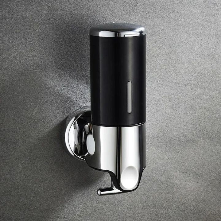Wall Mount Soap Dispenser with Push Pump - Stainless Steel Liquid Holder for Shampoo, Lotion & Hand Wash in Bathroom, Kitchen, Shower | Thomler