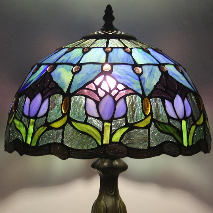 Tiffany Tafellamp Buntglas Klassiek 45cm E26 Glas Metaal Woonkamer | Sansoti