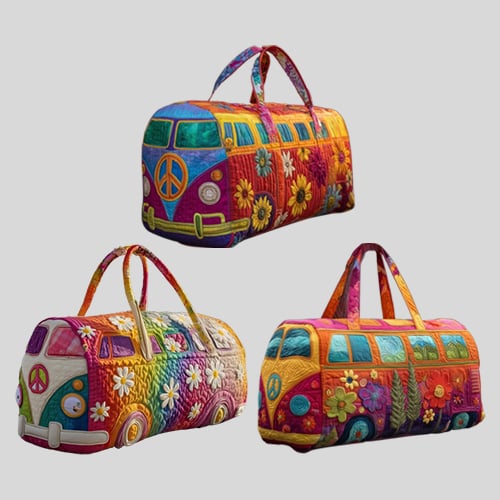 Quilted Floral Weekend Travel Duffel Bag with Reinforced Frame for Women | Carry-On Overnight Bag | Thomler