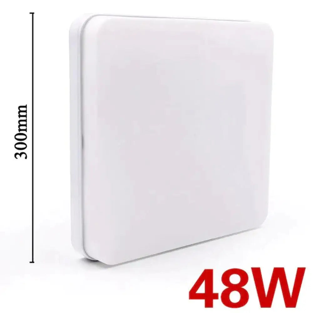 Low-Profile Square Flush-Mount LED Ceiling Light – Slim ABS Panel for Kitchen, Bedroom, Hallway & Office – 18W to 48W – Warm or Cool White | Thomler
