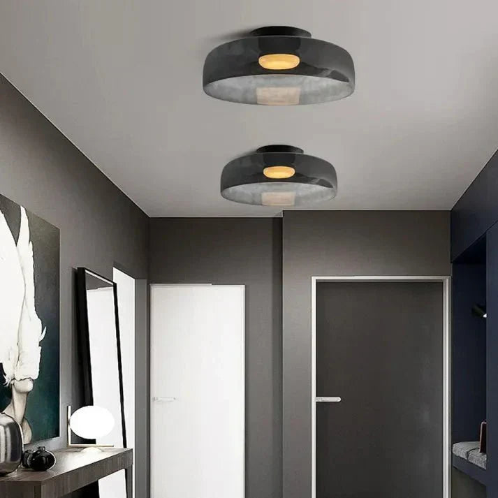 Layered Glass Ceiling Light with Adjustable LED – Contemporary Nordic Fixture for Dining and Living Rooms | Thomler