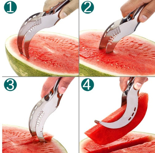 Stainless Steel Fruit Slicer Cutter for Watermelon Cantaloupe Papaya Dragon Fruit Kitchen Tool Fast Serving Prep | Thomler