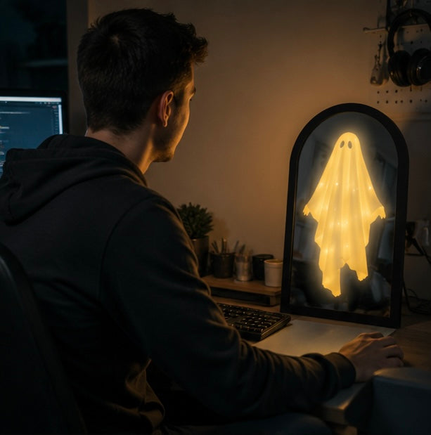 Illuminated Spectral Frame – LED-Powered Phantom Portrait for Seasonal Haunts & Party Displays | Thomler