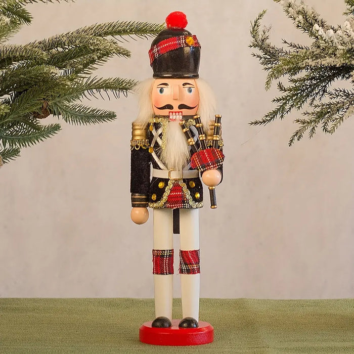 Wooden Nutcracker Soldier Figurine - Hand-Painted Holiday Decor for Mantel, Windowsill & Christmas Display | Thomler
